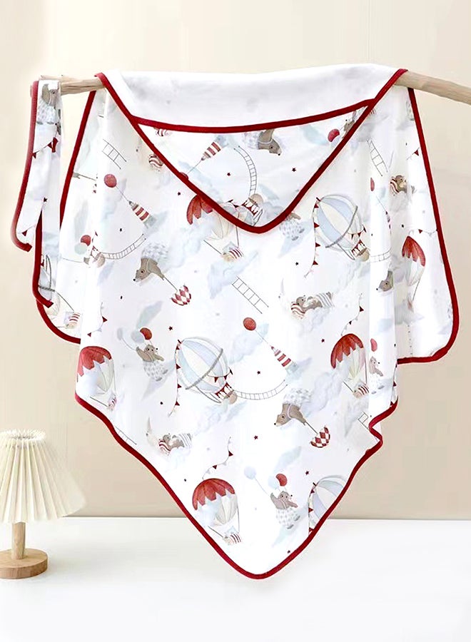 LITTLE SURPRISE BOX Little Surprise Box, Red Hot Air Baloon wrapper Blanket with Hood for Newborn and Infants - Image 4