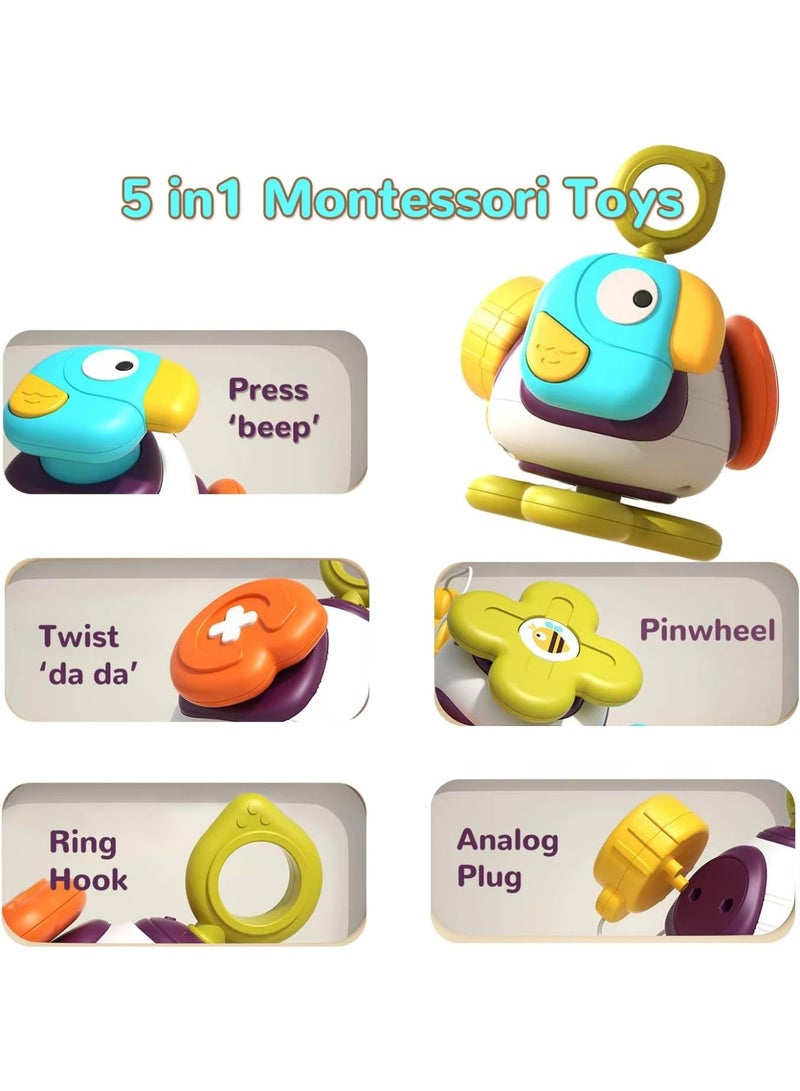 Arabest Toddler Busy Cube Travel Toy for Toddler 2 3 Year Old, Baby Sensory Toy Activity Busy Board Fidget Cube for Kids Educational Learning Toys (Woodpecker) - Image 3