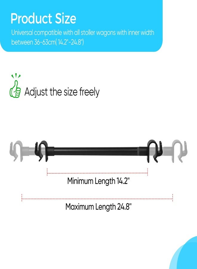 Myvikcar Universal Forward-Facing Stroller Wagon Support Bar,Length Adjustable Crossbar with Hook-Built in,Easy to Install & Remove Bus-Style Seating Upgrade Accessories - Image 2