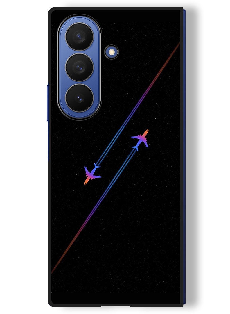 Theodor Case Compatible with Samsung Galaxy Z Fold 7 - 8 Inch Protection Shockproof Bumper Cover Airplanes - Image 1