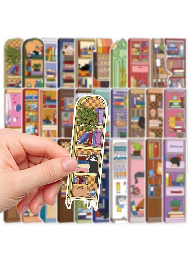30PCS Cat Bookshelf Bookmark for Kid Cute Cat Bookmarks Funny Bookshelf Bookmarks Kawaii Cat Aesthetic Party Favors Students Teens Book Lovers Classroom Favors - Image 3