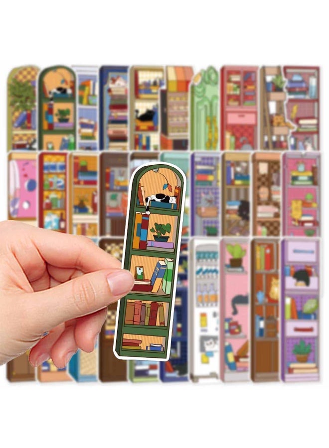 30PCS Cat Bookshelf Bookmark for Kid Cute Cat Bookmarks Funny Bookshelf Bookmarks Kawaii Cat Aesthetic Party Favors Students Teens Book Lovers Classroom Favors - Image 2