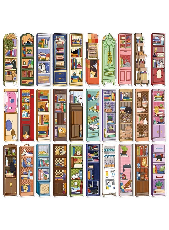 30PCS Cat Bookshelf Bookmark for Kid Cute Cat Bookmarks Funny Bookshelf Bookmarks Kawaii Cat Aesthetic Party Favors Students Teens Book Lovers Classroom Favors - Image 1