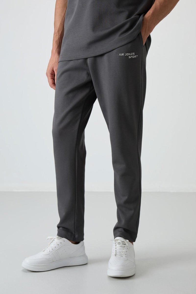 Air Jones Khaki Cotton Thick Soft Texture Oversize Fit Embroidered Men's Tracksuit - 85252  - Image 3