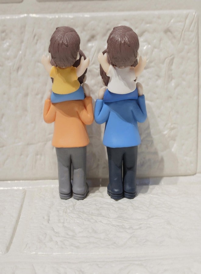 ARUNA DECOR Miniature Cute Father Son Figurine PVC Showpiece for Home Decor Miniature Garden Dollhouse Accessory Fairy Garden Decoration Collectible Gift - Image 3