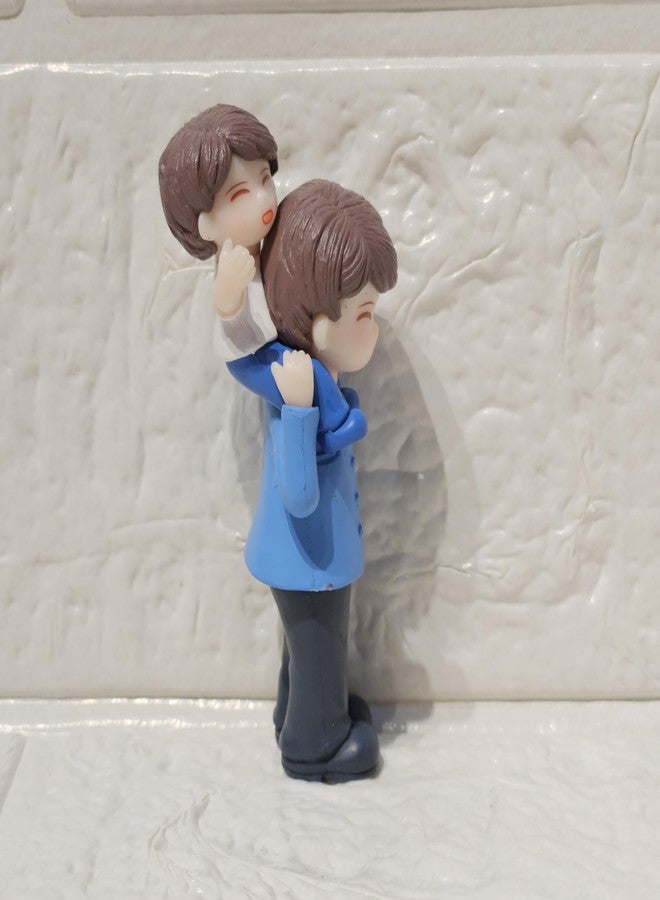 ARUNA DECOR Miniature Cute Father Son Figurine PVC Showpiece for Home Decor Miniature Garden Dollhouse Accessory Fairy Garden Decoration Collectible Gift - Image 4