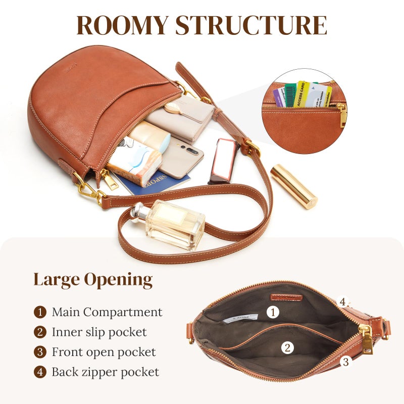S-ZONE Small Leather Crossbody Bags for Women Cute Purses with RFID Anti-theft Pocket Trendy Shoulder Bag Handbags Satchel - Image 4
