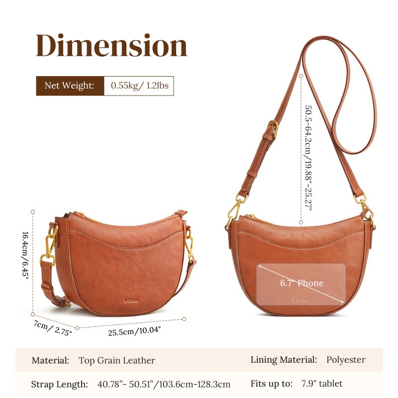 S-ZONE Small Leather Crossbody Bags for Women Cute Purses with RFID Anti-theft Pocket Trendy Shoulder Bag Handbags Satchel - Image 3