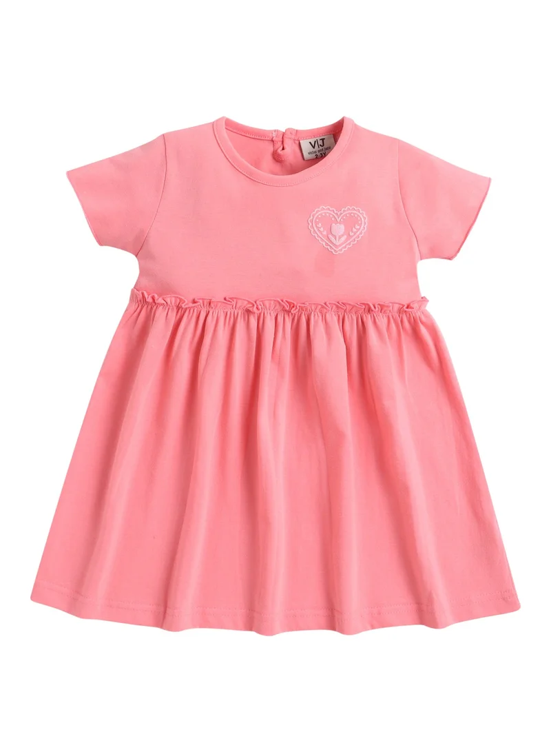 Victor And Jane Pack Of 2 Girls Puff Sleeve Cotton Dress – Solid & Floral Summer Daywear for Women | Best Price UAE