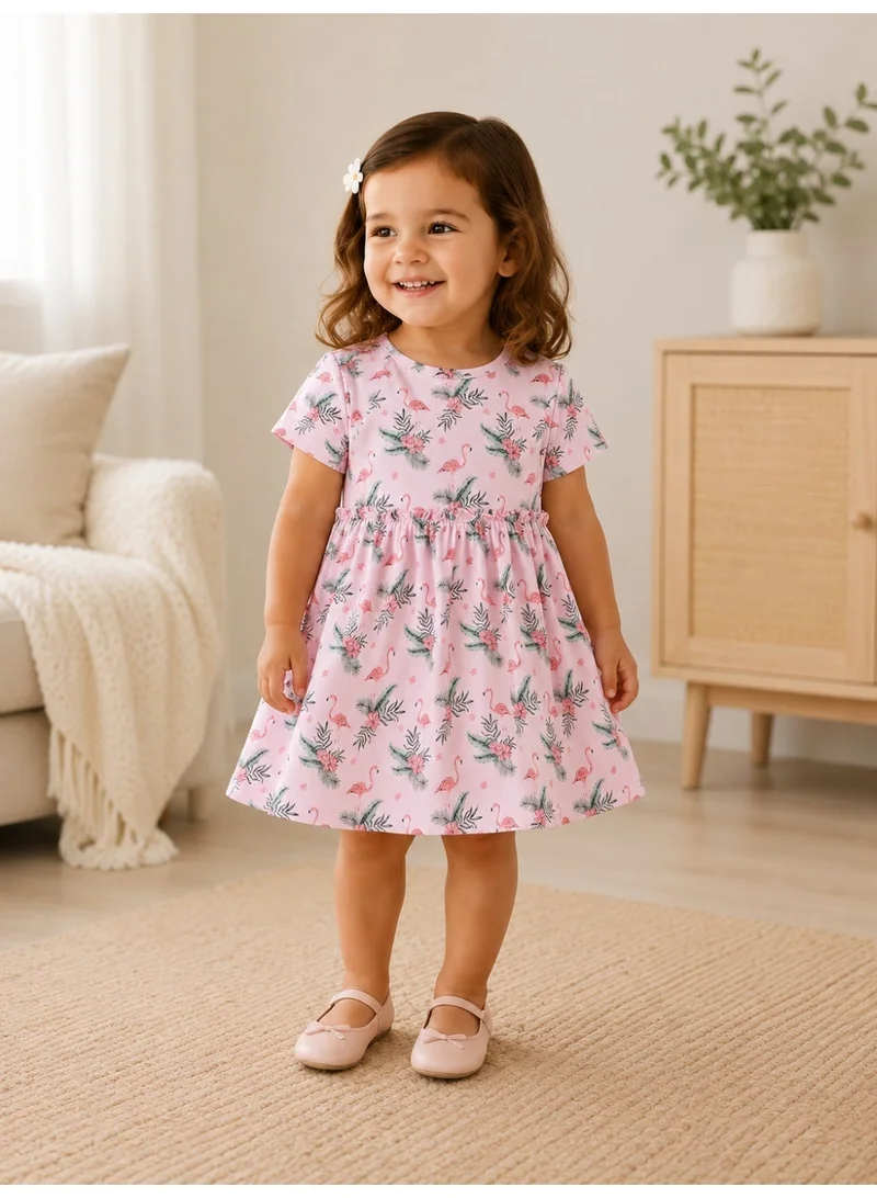 Victor And Jane Pack Of 2 Girls Puff Sleeve Cotton Dress – Solid & Floral Summer Daywear for Women | Best Price UAE