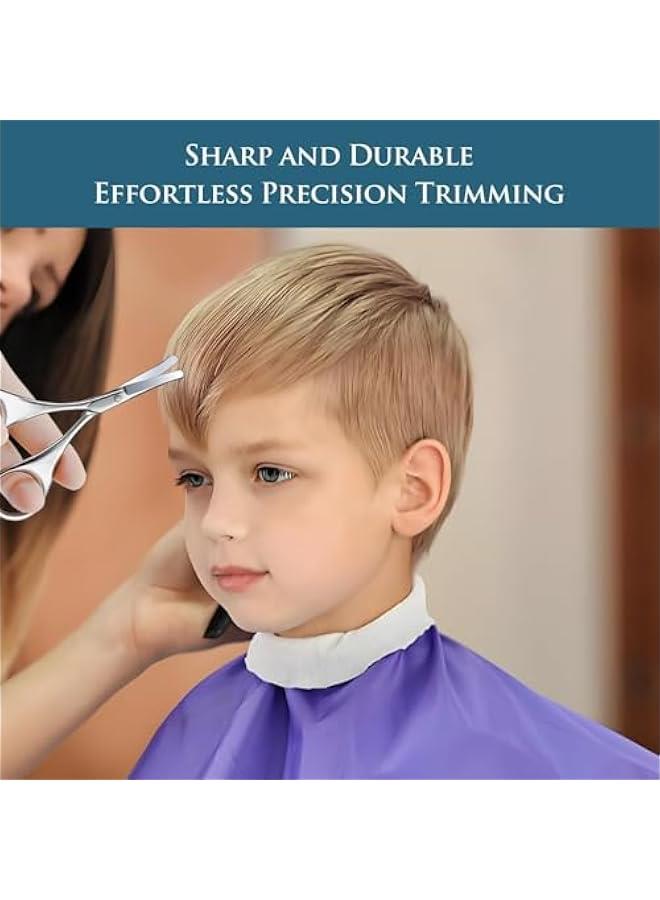 BWSJ Set of 2 Small Grooming Scissors for Facial Hair  Men and Women Trimming Kit for Eyebrow Nose Mustache Beard Eyelashes Ear  Sier Clippers with Curved and Rounded Safety Tip - Image 4