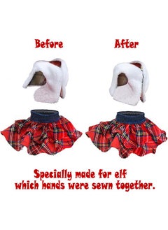 E-TING Santa Clothing Fluffy Vest+ Plaid Skirt Accessories For Elf Doll Christmas Decoration  - Image 3