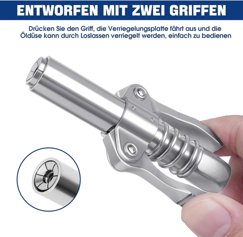 Mooshy Grease Gun Mouthpiece, Double Handle G Coupler Grease Gun for Grease with 40 cm Hose and 9 M6 M8 M10 Grease Gun Coupling for Grease for All Types of Grease Guns Demand fit global economical quality - Image 4