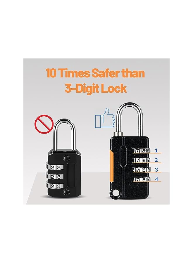 PROMASS PROMASS Combination Lock, 4 Digit Code Security Locks, Luggage Lock Suitcase Locks Waterproof Padlock for Gym Lock, Gate, Shed, Tool Boxes, Fences, 2 Pack  - Image 5