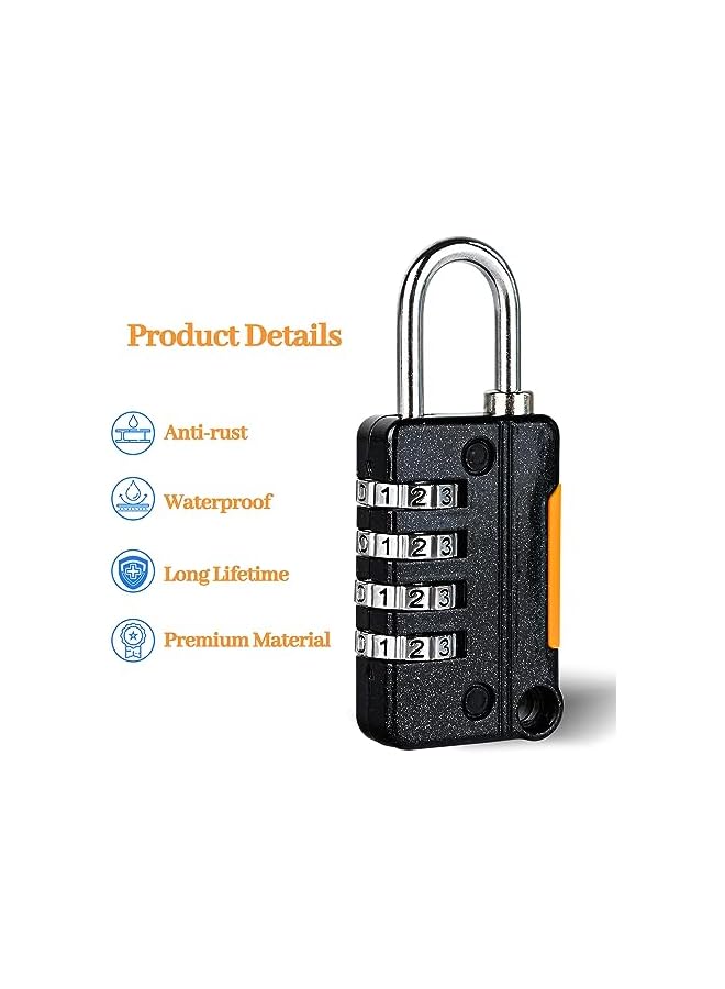 PROMASS PROMASS Combination Lock, 4 Digit Code Security Locks, Luggage Lock Suitcase Locks Waterproof Padlock for Gym Lock, Gate, Shed, Tool Boxes, Fences, 2 Pack  - Image 3