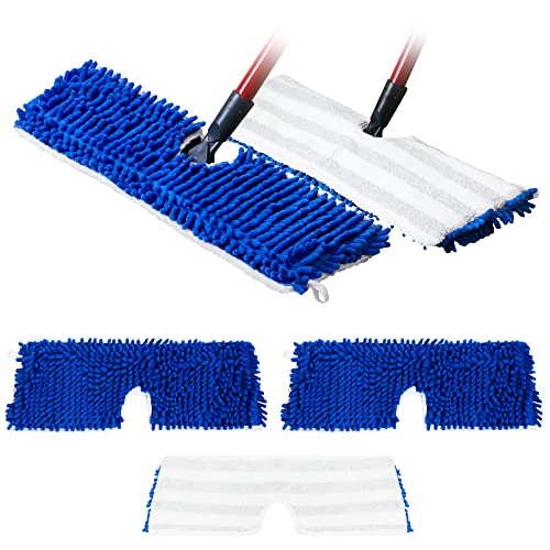 Houseables Dust Mop Replacement Head, Floor Mop Pads, Reusable Microfiber Flip Pads, Refill, Dust Head Replacement, Covers Washable, Refills, Flat, Dry, Wet, Rectangular, Double Sided, 18 Inch, 3 PK - Image 1