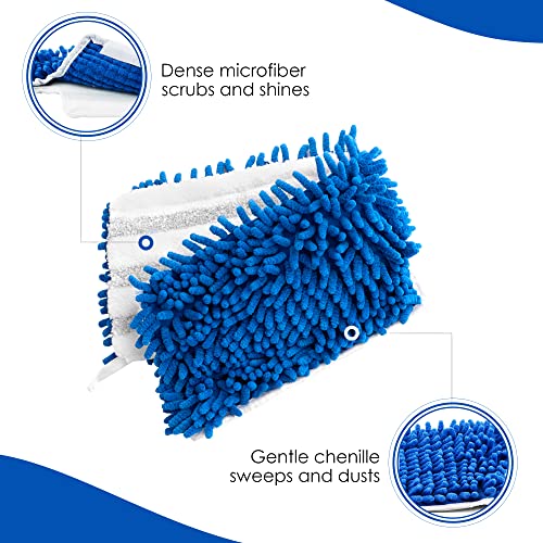 Houseables Dust Mop Replacement Head, Floor Mop Pads, Reusable Microfiber Flip Pads, Refill, Dust Head Replacement, Covers Washable, Refills, Flat, Dry, Wet, Rectangular, Double Sided, 18 Inch, 3 PK - Image 4