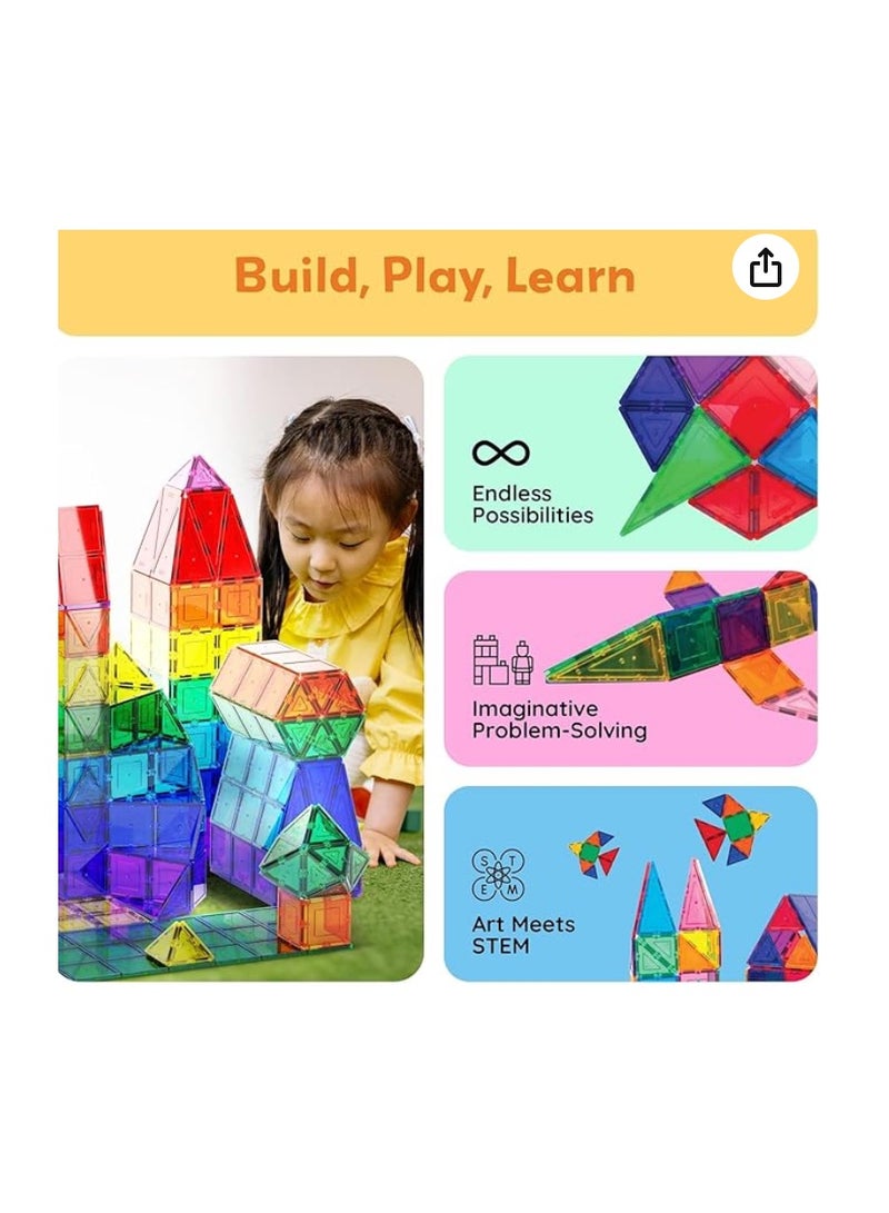 Magnet Tiles Magnetic Building Blocks, Magnetic Tiles, Square Building Castle, Preschool Toys, STEM Stacking Construction Toys for Boys Girls (28 PCS) - Image 4