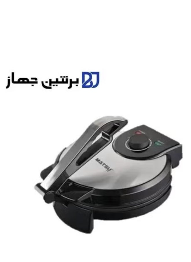 ELTRAZONE MATSU 10-Inch Electric Roti Maker – 1200W Chapati Press with Non-Stick Plates, Durable Stainless Steel Body, Adjustable Temperature Control for Perfect Flatbreads, Dual Indicator Lights, Safety Lock, Easy Cleaning, Quick Heating, Flatbread Machine with Instruction Manual – 220-240V Home Kitchen Appliance – Black – Ideal for Rotis, Parathas, and More  - Image 4