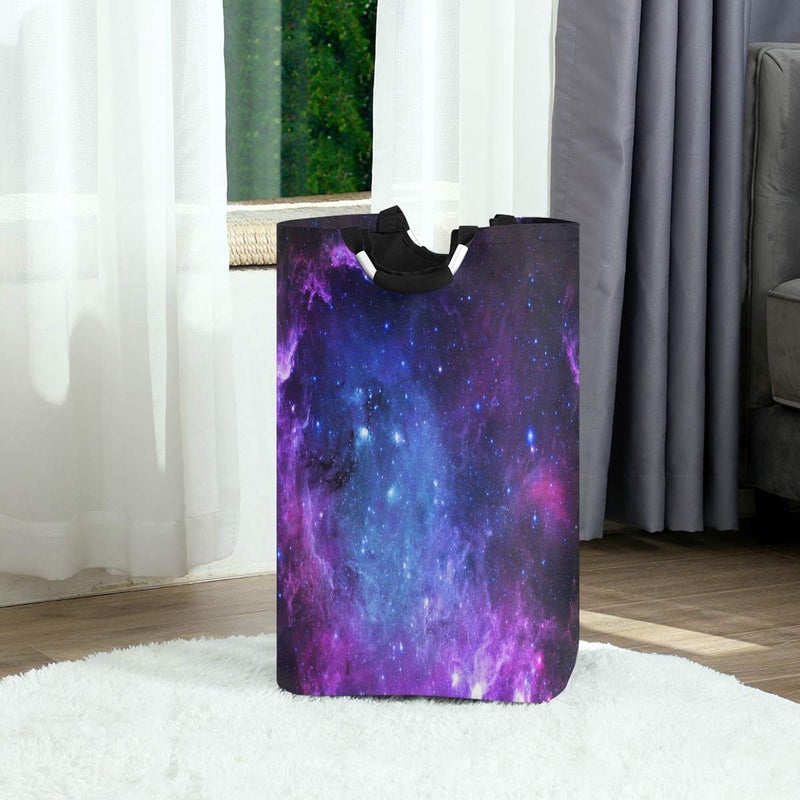 senya Large Laundry Basket Shopping Foldable Clothes Bag Collapsible Fabric Laundry Hamper Folding Washing Bin (Galaxy Nebula Space) - Image 2