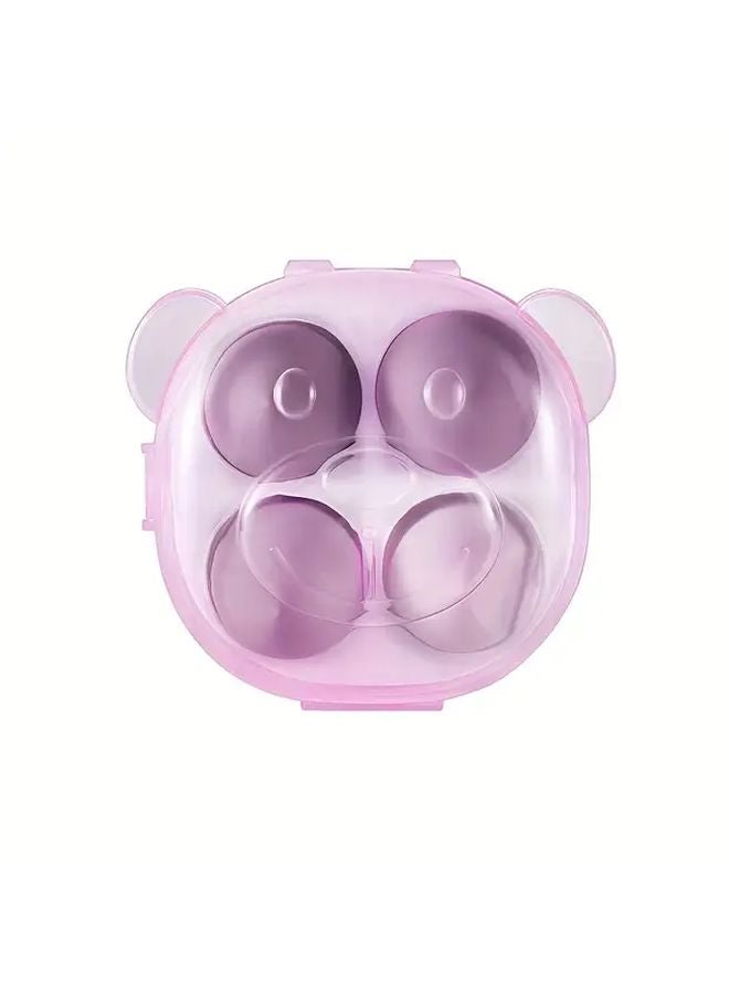 4 قطع إسفنج مكياج خالية من اللاتكس مجموعة إسفنجات تجميل أرجوانية قابلة للتوسع للاستخدام الجاف والرطب - Image 1