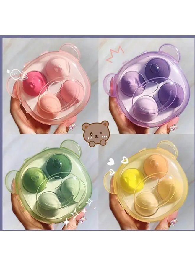 4 قطع إسفنج مكياج خالية من اللاتكس مجموعة إسفنجات تجميل أرجوانية قابلة للتوسع للاستخدام الجاف والرطب - Image 4