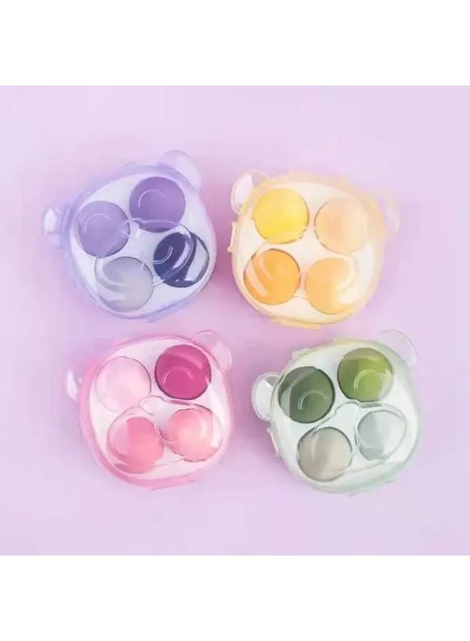 4 قطع إسفنج مكياج خالية من اللاتكس مجموعة إسفنجات تجميل أرجوانية قابلة للتوسع للاستخدام الجاف والرطب - Image 2