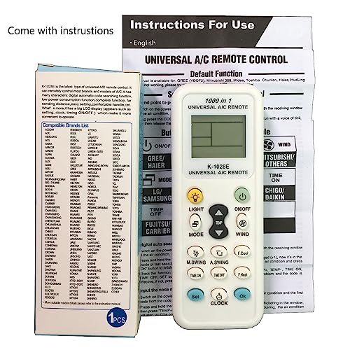 Kassionel Universal AC Remote Control Compatible for Air Conditioner LG/Hitachi/Panasonic/Samsung/Sharp/Fujitsu/Mitsubishi/TCL/Haier/Helton/Hemilton/Hisense/Daikin Air Conditioner CR-1028E - Image 2