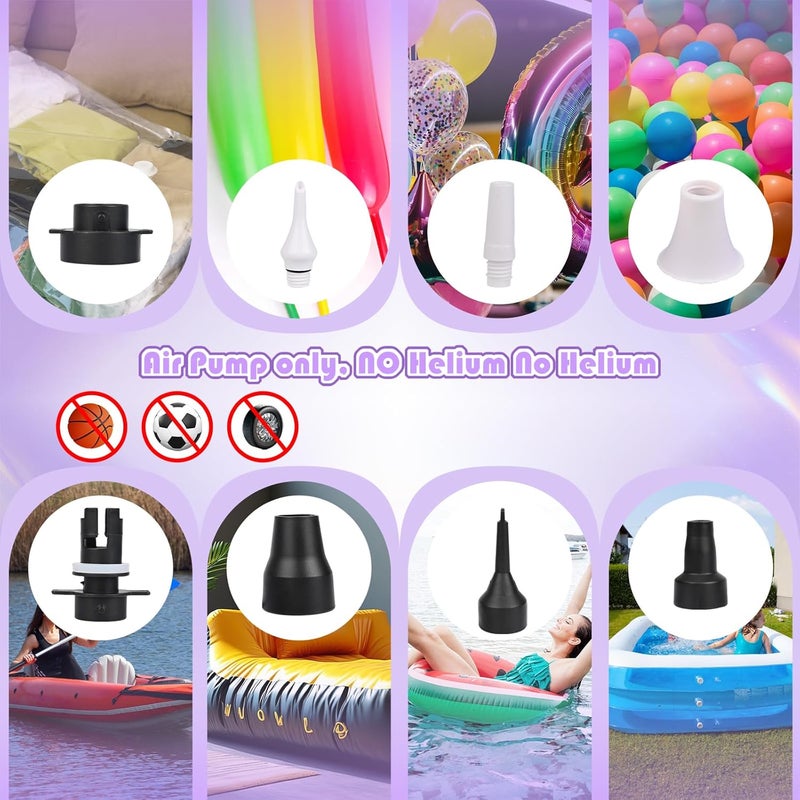 NuLink Electric Balloon Pump, Portable Electric Balloon Blower Machine Balloon Air Pump Dual Nozzle 110V 600W Balloon Inflator for Party Decorations - Image 4