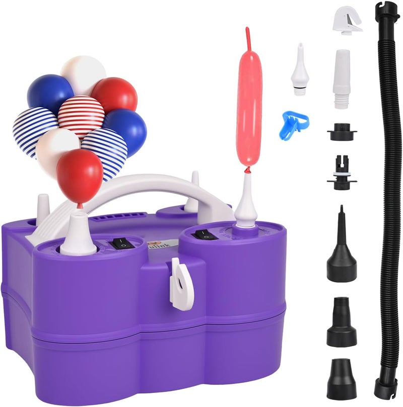 NuLink Electric Balloon Pump, Portable Electric Balloon Blower Machine Balloon Air Pump Dual Nozzle 110V 600W Balloon Inflator for Party Decorations - Image 1