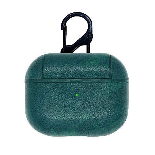 GadgetBite Leather Shock-Absorbing Protective Case Skin with Keychain Compatible with Apple AirPods 3rd Generation/Airpod 3 (Green) - Image 1