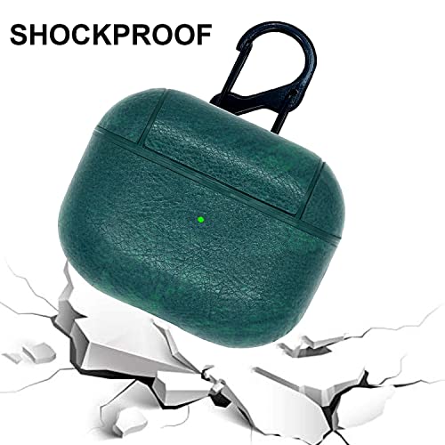 GadgetBite Leather Shock-Absorbing Protective Case Skin with Keychain Compatible with Apple AirPods 3rd Generation/Airpod 3 (Green) - Image 5
