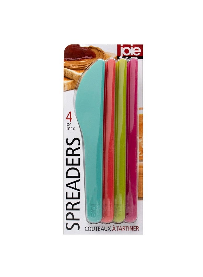 Joie Spreaders Set, Reusable Plastic Knives, Strong and Durable, Ideal for Butter, Jelly, Cream Cheese and Nut Butter, Handy Kitchen Tool, BPA-Free, Assorted Colors, 4 Count - Image 1