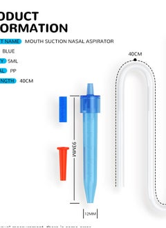 Nasal Aspirator For Infant Babies With 24 Replacement Filters | 100% Safe Clean Snot Sucker Baby Nose Cleaner For Toddlers 0 To 2 Years Blue