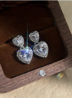 SYNSYB Sparkling Heart/Round/Squre Dangle Earrings,Stud Hypoallergenic Earrings for Women  Jewelry with Gift Box for Wife Mother Girlfriend  - Image 1