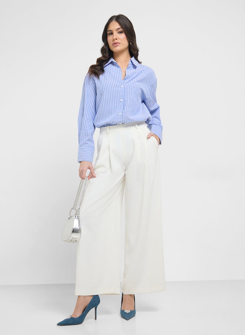 ELLA Striped Button Down Shirt - Image 4
