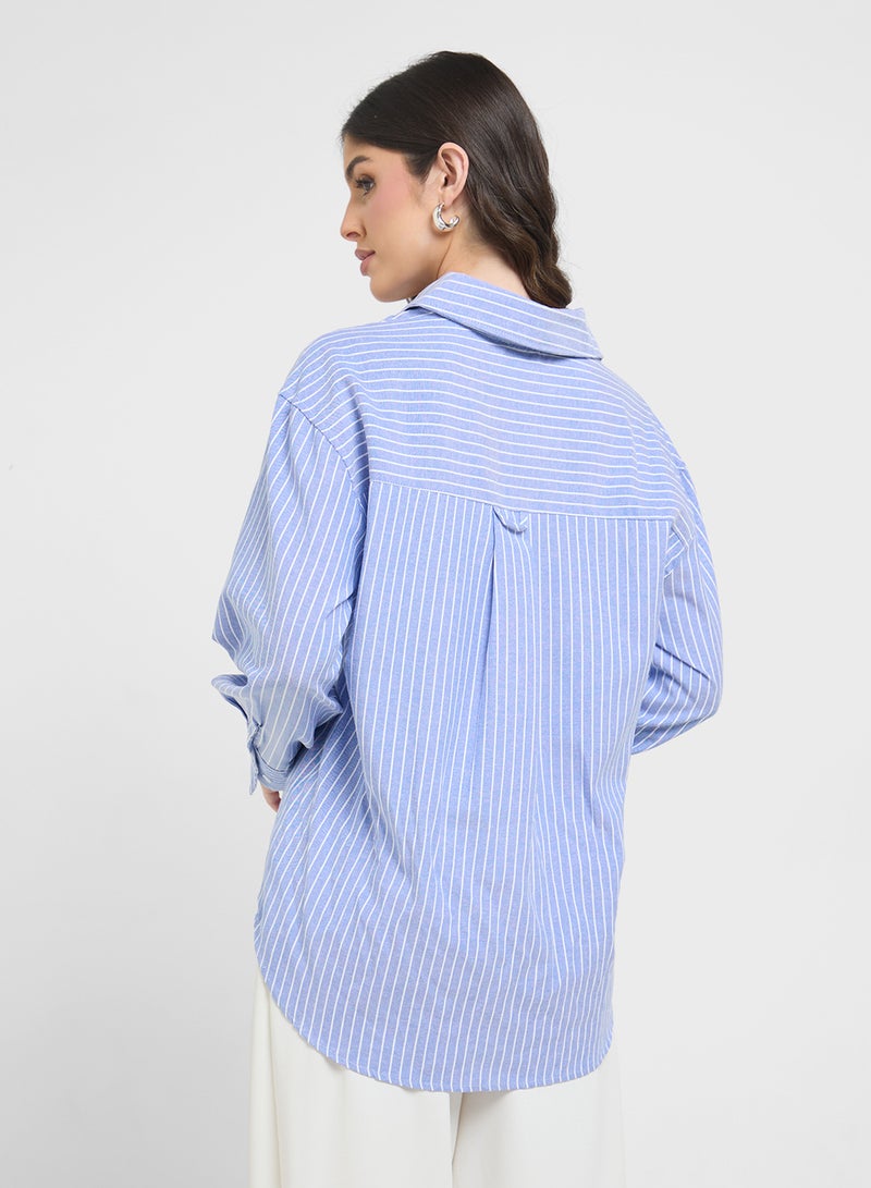 ELLA Striped Button Down Shirt - Image 2