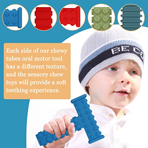 Atsky Sensory Chewy Toys for Autistic Children, 5 Pack Chew Sticks for Kids with Autism, ADHD, SPD, Chewies with Special Needs, Silicone Tubes Teething Toys for Babies - Image 3