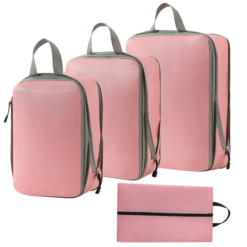 7-Piece Travel Organizer Compression SetThree-piece set + shoe bag (pink four-piece set) Three-piece set + shoe bag (pink four-piece set)
