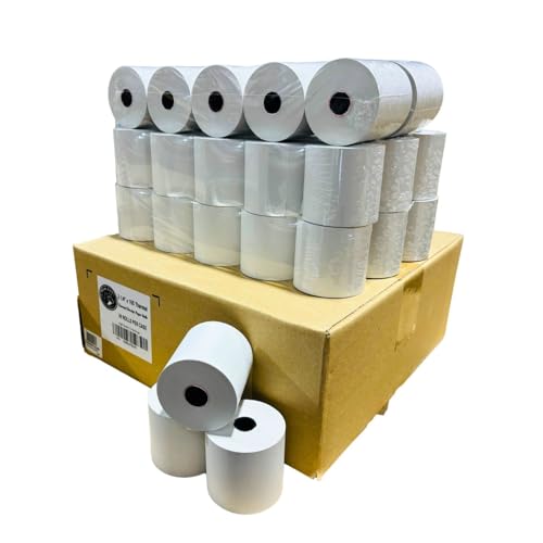 BAM POS 2 14 x 165 Thermal Cash Register POS Receipt Paper Low Dust Thermal Bright White Paper Compatible with CE T100 PCR T465 and Many More 50 Rolls Per Case