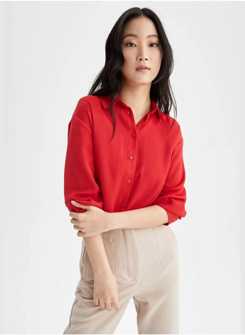 ديفاكتو Oversized Long Sleeve Shirt