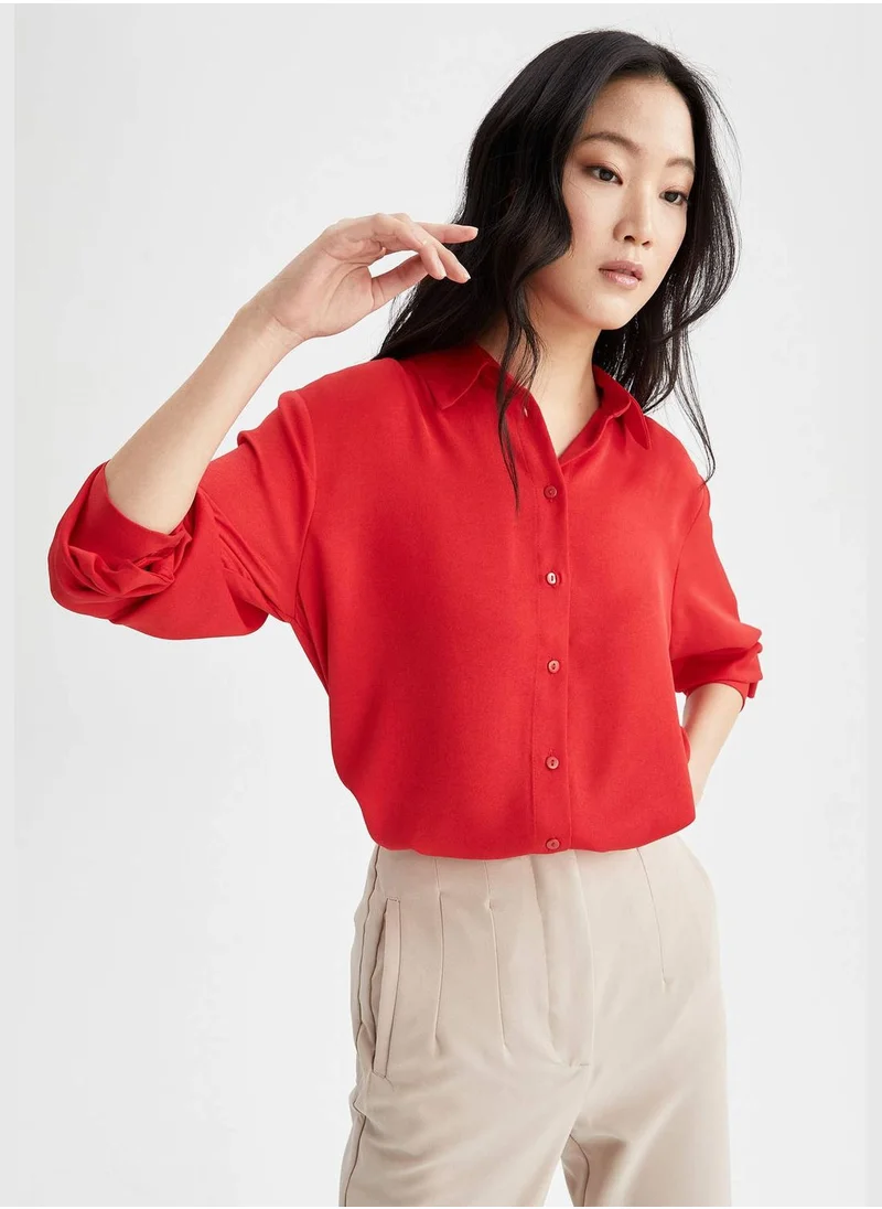 ديفاكتو Oversized Long Sleeve Shirt