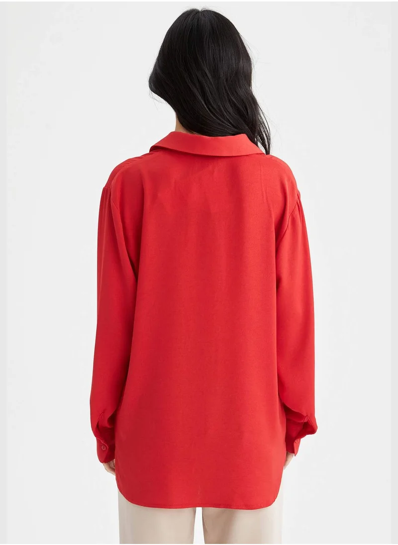 ديفاكتو Oversized Long Sleeve Shirt