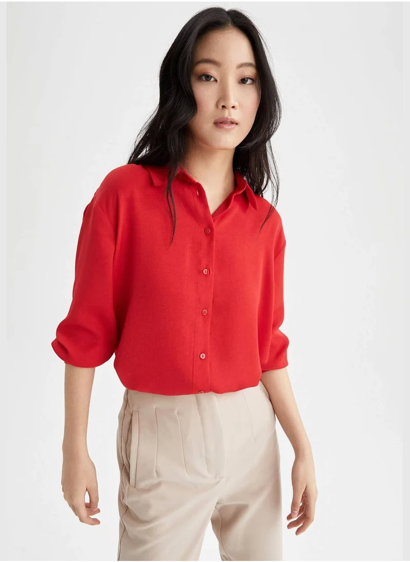 ديفاكتو Oversized Long Sleeve Shirt