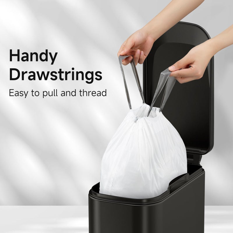 TIPGO Small Trash Bags Drawstring 1.6 Gallon, Pre-Cut Mini Garbage Bags for 1.2-1.8 Gallon Trash Bins, 120 Count (Code A) - Image 5