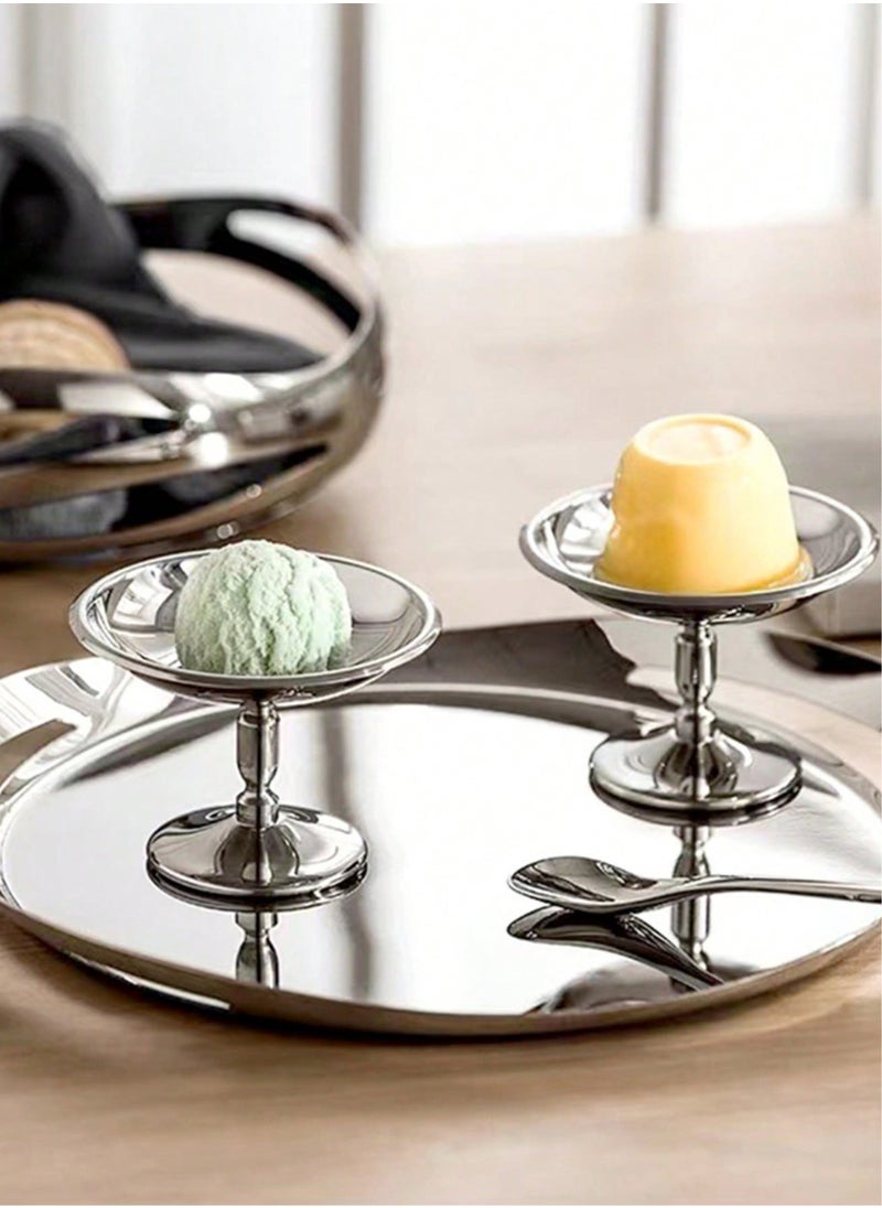 Generic Stainless Steel Dessert Plate, Ice Cream Cup, Afternoon Tea Cake Bowl, Candy Cup, Cute Plates, Candle Holder  - Image 2