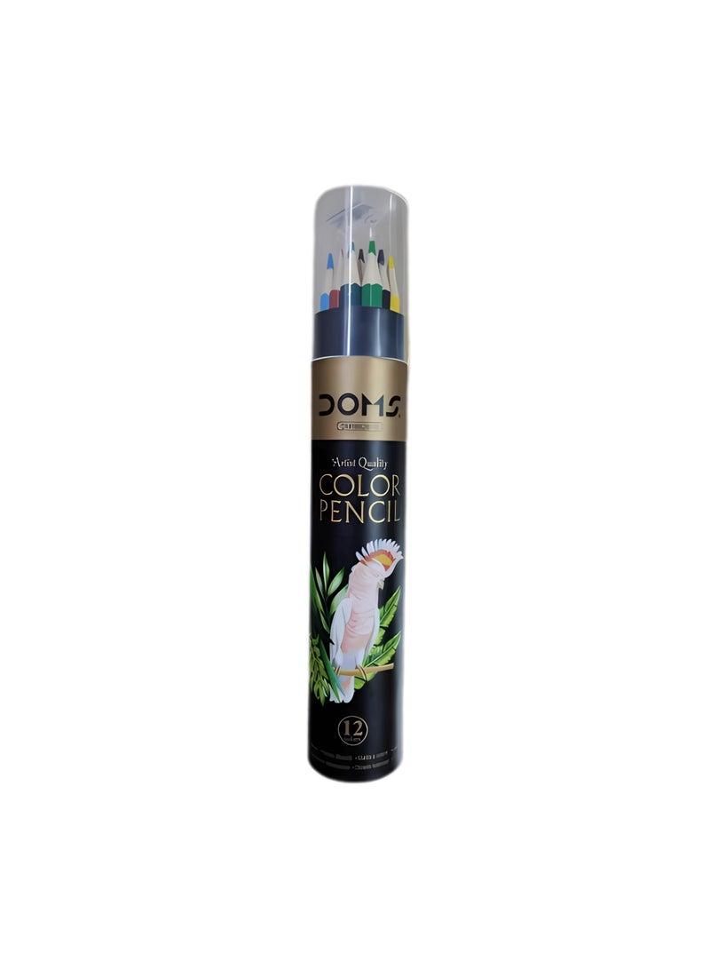 Generic Doms 24 Colors Long Pencils - Stylish Cartoon Jar Design + (Built-in Sharpener) Special for Kids and Creatives  - Image 2