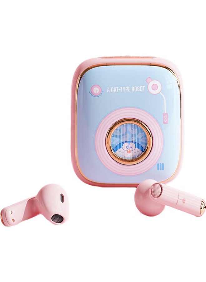 Rock Doraemon Bluetooth Headphones, Retro True Wireless Semi-In Earphones, Low Latency, Long Battery Life, For Music, Gaming, Sports, Running, Valentine'S Day, Birthday Gifts For Girlfriend, Women - Image 1