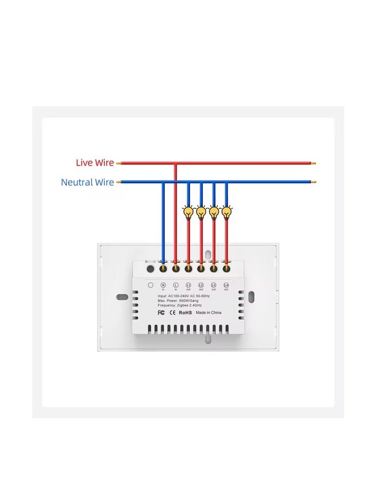 TUYA KIT TUYA SMART HOME SYSTEM ( 5 ) SWITCHES (Withe)( 4 LIGHTING TOUCH SWITCH 3 GANGS + 1 LIGHTING TOUCH SWITCH 4 GANGS ) - FULLY LIGHTING CONTROL IN YOUR HOME  - Image 4