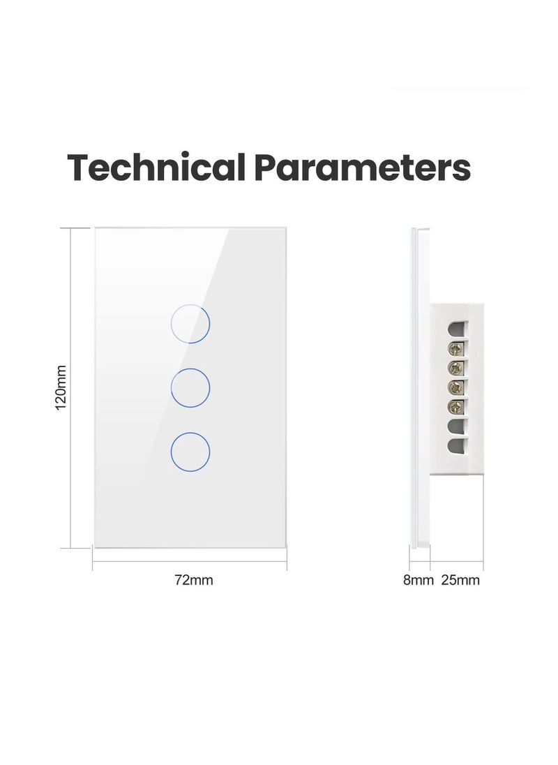 TUYA KIT TUYA SMART HOME SYSTEM ( 5 ) SWITCHES (Withe)( 4 LIGHTING TOUCH SWITCH 3 GANGS + 1 LIGHTING TOUCH SWITCH 4 GANGS ) - FULLY LIGHTING CONTROL IN YOUR HOME  - Image 3